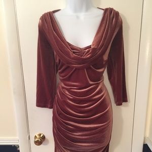 Gorgeous copper colored stretch velvet.